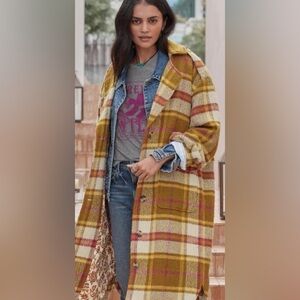 Sundance Doran Plaid Oversized Long “Shacket”